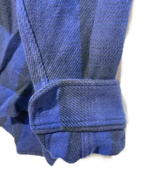 SUGAR CANE（シュガーケーン）SUGAR CANE (シュガーケーン) 8/2 HEAVY TWILL OMBRE CHECK WORK SHIRT ネイビー×ブラック サイズ:Lの古着・服飾アイテム