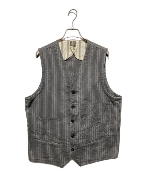 SUGAR CANE（シュガーケーン）SUGAR CANE (シュガーケーン) 9oz.COVERT STRIPE WORK VEST グレー サイズ:40の古着・服飾アイテム