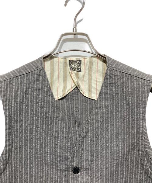 SUGAR CANE（シュガーケーン）SUGAR CANE (シュガーケーン) 9oz.COVERT STRIPE WORK VEST グレー サイズ:40の古着・服飾アイテム