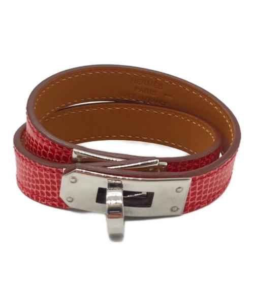 HERMES（エルメス）HERMES (エルメス) ミニケリーレザーブレスレット レッドの古着・服飾アイテム