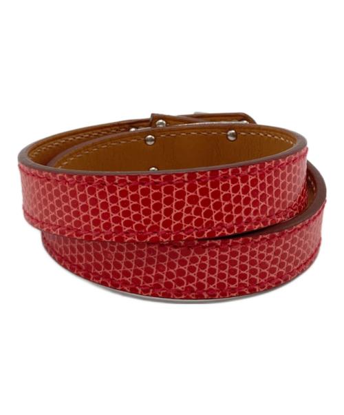 HERMES（エルメス）HERMES (エルメス) ミニケリーレザーブレスレット レッドの古着・服飾アイテム