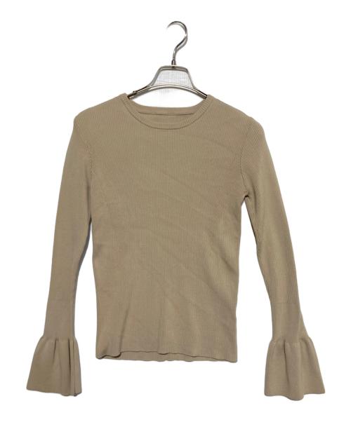 anuans（アニュアンス）anuans (アニュアンス) スリーブフレアシンプルニット ベージュ サイズ:Freeの古着・服飾アイテム
