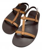 GUCCIグッチ）の古着「レザーサンダル」｜ブラウン