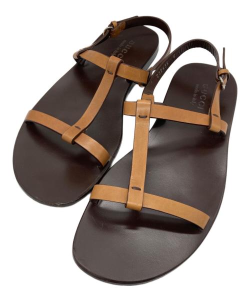 GUCCI（グッチ）GUCCI (グッチ) レザーサンダル ブラウン サイズ:8の古着・服飾アイテム