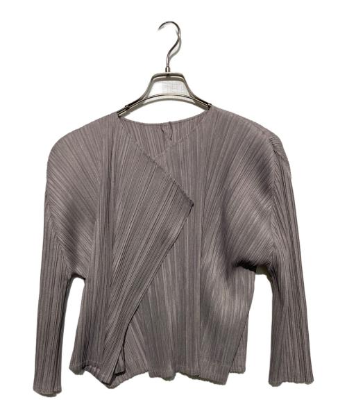 PLEATS PLEASE（プリーツプリーズ）PLEATS PLEASE (プリーツプリーズ) プリーツカーディガン グレー サイズ:3の古着・服飾アイテム