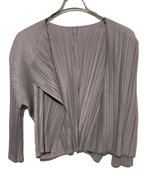PLEATS PLEASE（プリーツプリーズ）PLEATS PLEASE (プリーツプリーズ) プリーツカーディガン グレー サイズ:3の古着・服飾アイテム