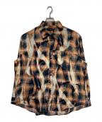 Y. PROJECTワイプロジェクト）の古着「Sun Bleach Check Shirt」｜オレンジ