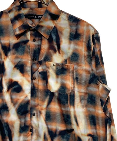 Y. PROJECT（ワイプロジェクト）Y. PROJECT (ワイプロジェクト) Sun Bleach Check Shirt オレンジ サイズ:Mの古着・服飾アイテム