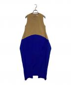 UN3D.アンスリード）の古着「バイカラーコクーンワンピース」｜ベージュ×ブルー