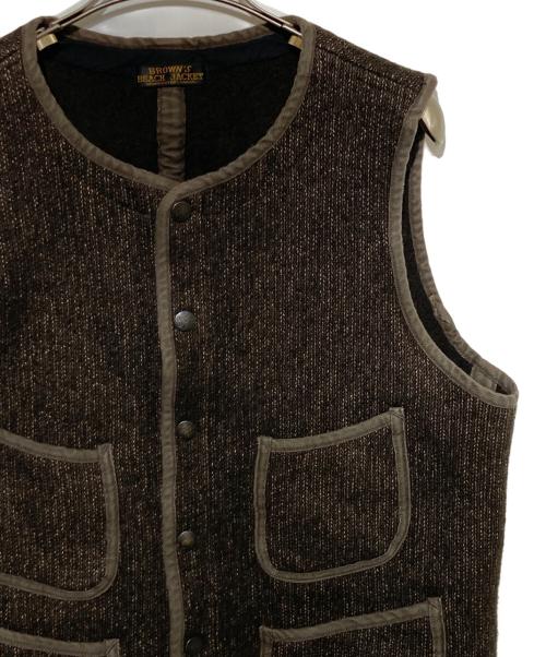 BROWN'S BEACH JACKET（ブラウンズビーチジャケット）BROWN'S BEACH JACKET (ブラウンズビーチジャケット) EARLY VEST ブラック サイズ:38の古着・服飾アイテム