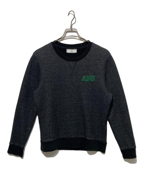 AMI Alexandre Mattiussi（アミアレクサンドルマテュッシ）AMI Alexandre Mattiussi (アミアレクサンドルマテュッシ) ロゴ刺繍スウェット ブラック サイズ:Sの古着・服飾アイテム