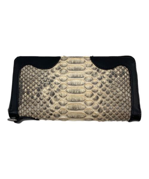 Norton（ノートン）Norton (ノートン) パイソンレザーロングウォレット グレーの古着・服飾アイテム