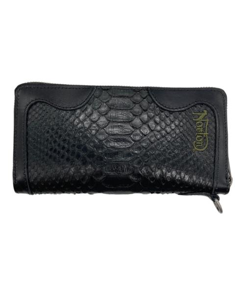 Norton（ノートン）Norton (ノートン) パイソンロングウォレット ブラックの古着・服飾アイテム