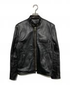 VANSONバンソン）の古着「タイプBシングルライダースジャケット」｜ブラック