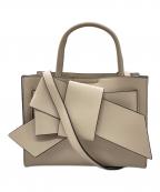 FRAY IDフレイ アイディー）の古着「バイカラーリボンミドルバッグ」｜ベージュ