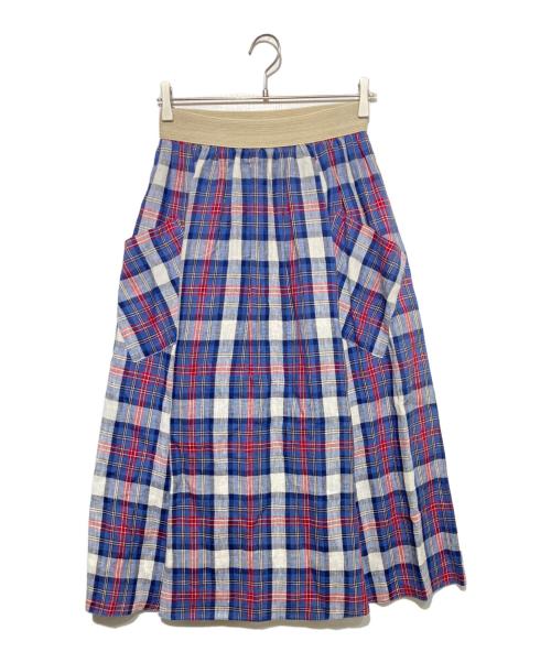 O'NEIL OF DUBLIN（オニールオブダブリン）O'NEIL OF DUBLIN (オニールオブダブリン) リネンチェックスカート ネイビー サイズ:FREEの古着・服飾アイテム