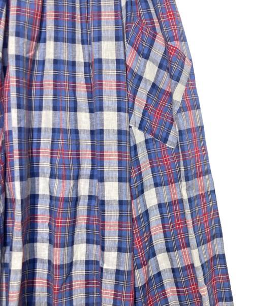 O'NEIL OF DUBLIN（オニールオブダブリン）O'NEIL OF DUBLIN (オニールオブダブリン) リネンチェックスカート ネイビー サイズ:FREEの古着・服飾アイテム