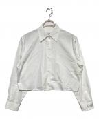 COACHコーチ）の古着「クロップド ボタン アップ シャツ」｜ホワイト