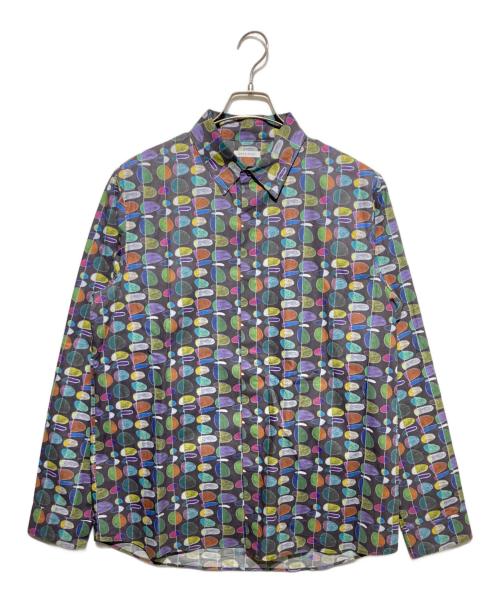 HERALBONY（ヘラルボニー）HERALBONY (ヘラルボニー) クラシックシャツ「無題」(葉っぱ) ブラウン サイズ:Mの古着・服飾アイテム