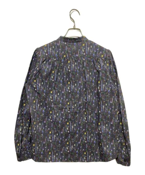 HERALBONY（ヘラルボニー）HERALBONY (ヘラルボニー) 海柄バンドカラーシャツ ネイビー サイズ:SMの古着・服飾アイテム