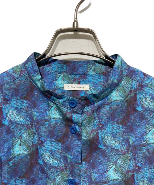 HERALBONY（ヘラルボニー）HERALBONY (ヘラルボニー) バンドカラーシャツ ブルー サイズ:MLの古着・服飾アイテム
