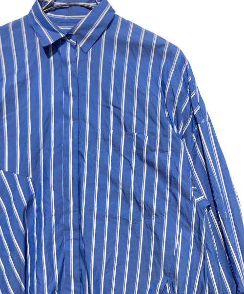 ENFOLD（エンフォルド）ENFOLD (エンフォルド) ストライプオーバーサイズシャツ ブルー×ホワイト サイズ:36の古着・服飾アイテム