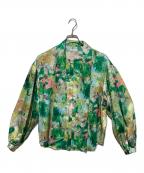 HERALBONYヘラルボニー）の古着「ボウタイブラウス「旅行」」｜グリーン