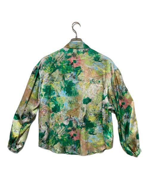 HERALBONY（ヘラルボニー）HERALBONY (ヘラルボニー) ボウタイブラウス「旅行」 グリーン サイズ:FREEの古着・服飾アイテム