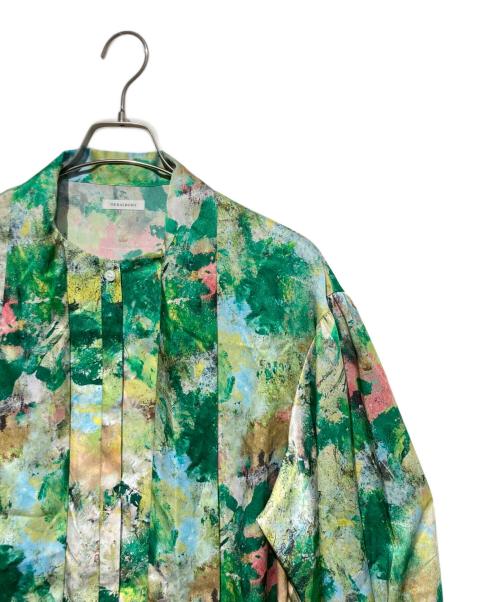 HERALBONY（ヘラルボニー）HERALBONY (ヘラルボニー) ボウタイブラウス「旅行」 グリーン サイズ:FREEの古着・服飾アイテム