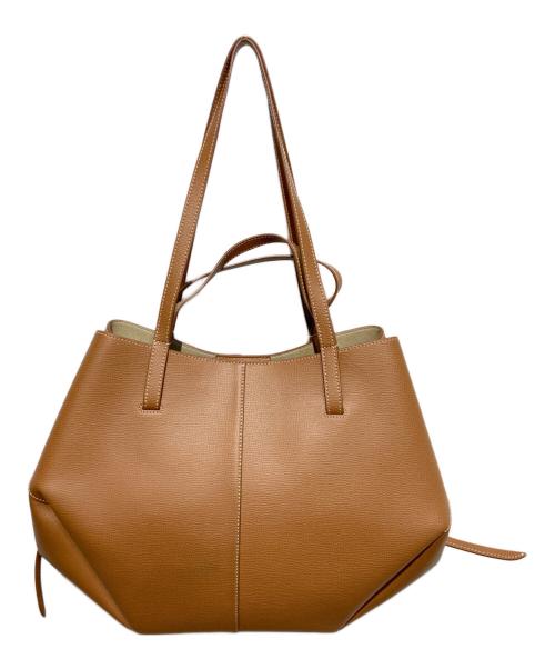 POLENE（ポレーヌ）POLENE (ポレーヌ) Cyme エディション キャメル テクスチャード トートバッグ ベージュの古着・服飾アイテム