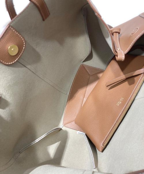 POLENE（ポレーヌ）POLENE (ポレーヌ) Cyme エディション キャメル テクスチャード トートバッグ ベージュの古着・服飾アイテム