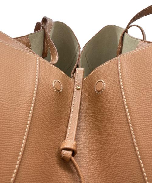 POLENE（ポレーヌ）POLENE (ポレーヌ) Cyme エディション キャメル テクスチャード トートバッグ ベージュの古着・服飾アイテム