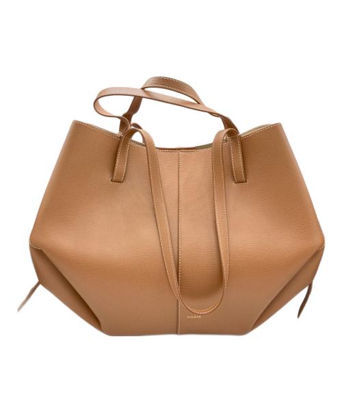 POLENE（ポレーヌ）POLENE (ポレーヌ) Cyme エディション キャメル テクスチャード トートバッグ ベージュの古着・服飾アイテム