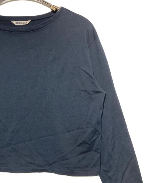 AURALEE（オーラリー）AURALEE (オーラリー) COTTON JERSEY BOAT NECK P/O ネイビーの古着・服飾アイテム