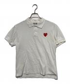 PLAY COMME des GARCONSプレイコムデギャルソン）の古着「ハートワッペンポロシャツ」｜ホワイト