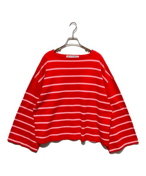 journal standard luxe（ジャーナルスタンダード ラックス）JOURNAL STANDARD LUXE (ジャーナルスタンダード ラックス) ボーダー ボートネックプル レッド×ピンク サイズ:FREEの古着・服飾アイテム