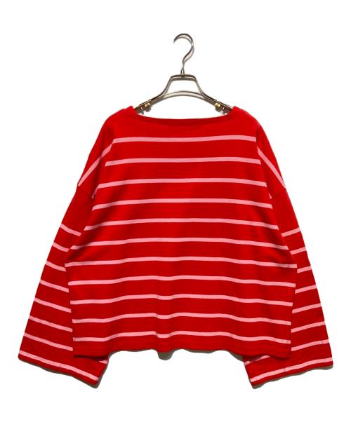 journal standard luxe（ジャーナルスタンダード ラックス）JOURNAL STANDARD LUXE (ジャーナルスタンダード ラックス) ボーダー ボートネックプル レッド×ピンク サイズ:FREEの古着・服飾アイテム