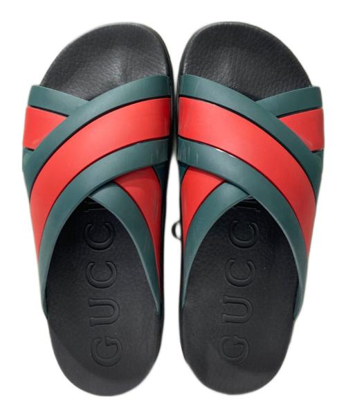 GUCCI（グッチ）GUCCI (グッチ) シェリーラインスライドサンダル ブラック サイズ:8の古着・服飾アイテム