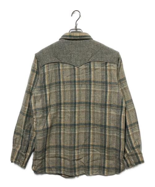 WOOLRICH（ウールリッチ）WOOLRICH (ウールリッチ) 80'sウエスタンウールシャツ ベージュ×グリーン サイズ:Lの古着・服飾アイテム