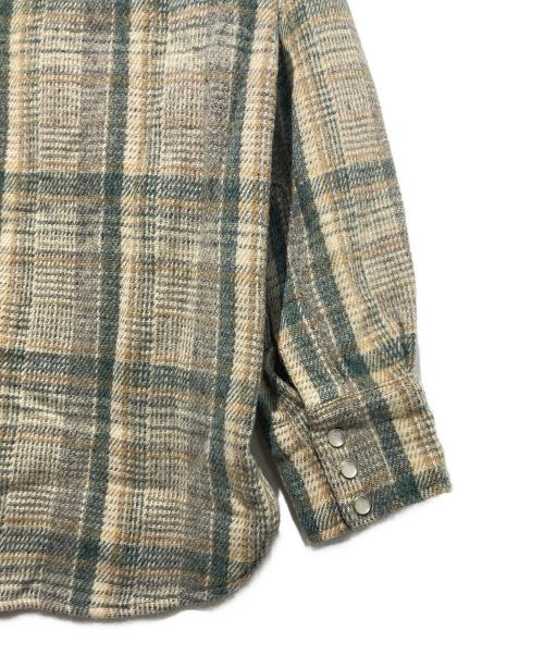WOOLRICH（ウールリッチ）WOOLRICH (ウールリッチ) 80'sウエスタンウールシャツ ベージュ×グリーン サイズ:Lの古着・服飾アイテム