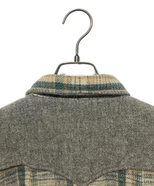 WOOLRICH（ウールリッチ）WOOLRICH (ウールリッチ) 80'sウエスタンウールシャツ ベージュ×グリーン サイズ:Lの古着・服飾アイテム