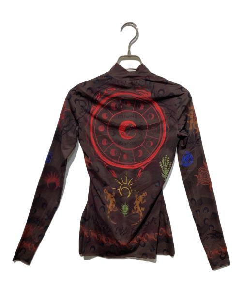 MARINE SERRE（マリーンセル）MARINE SERRE (マリーンセル) Second skin tattoo top ブラウン サイズ:S 未使用品の古着・服飾アイテム