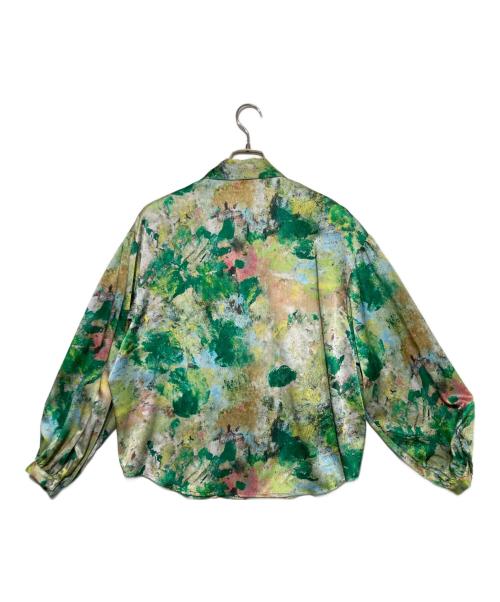 HERALBONY（ヘラルボニー）HERALBONY (ヘラルボニー) ボウタイブラウス「旅行」 グリーン サイズ:FREEの古着・服飾アイテム