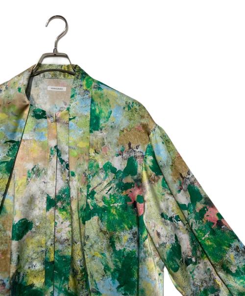 HERALBONY（ヘラルボニー）HERALBONY (ヘラルボニー) ボウタイブラウス「旅行」 グリーン サイズ:FREEの古着・服飾アイテム