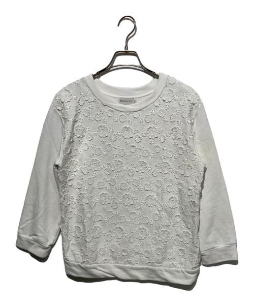 MONCLER（モンクレール）MONCLER (モンクレール) 花柄刺繍スウェット ホワイト サイズ:Ｓの古着・服飾アイテム