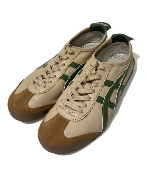 Onitsuka Tiger（オニツカタイガー）Onitsuka Tiger (オニツカタイガー) ローカットスニーカー ベージュ×グリーン サイズ:26.5の古着・服飾アイテム