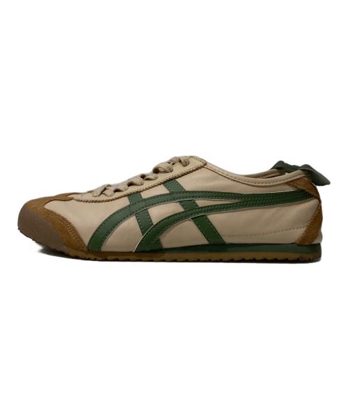 Onitsuka Tiger（オニツカタイガー）Onitsuka Tiger (オニツカタイガー) ローカットスニーカー ベージュ×グリーン サイズ:26.5の古着・服飾アイテム