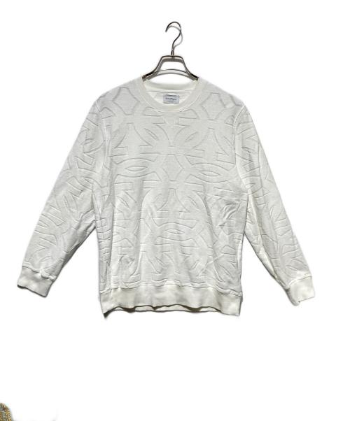 Salvatore Ferragamo（サルヴァトーレ フェラガモ）Salvatore Ferragamo (サルヴァトーレ フェラガモ) ガンチーニジャガードパイルスウェット ホワイト サイズ:Lの古着・服飾アイテム