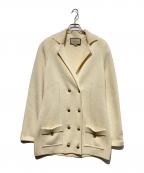 GUCCIグッチ）の古着「ダブルボタンパワショルニットジャケット」｜アイボリー