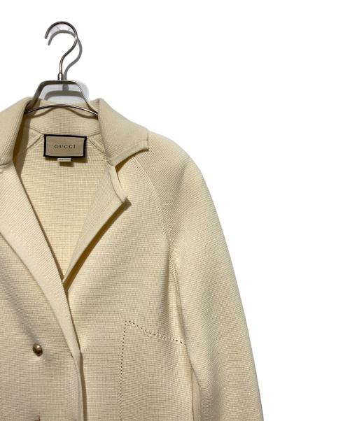 GUCCI（グッチ）GUCCI (グッチ) ダブルボタンパワショルニットジャケット アイボリー サイズ:Lの古着・服飾アイテム
